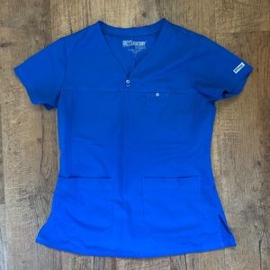 GREY’S ANATOMY Medical Uniform Scrub Top - Royal Blue, Small